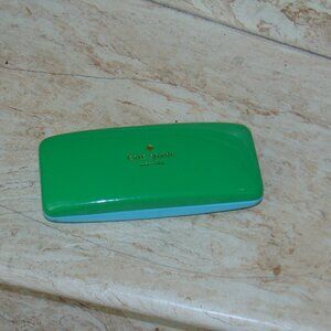Kate Spade Eyeglasses Hard Case 2 tone green and blue cute eyes inside